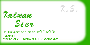 kalman sier business card